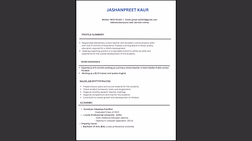 Data Entry & Resume Making