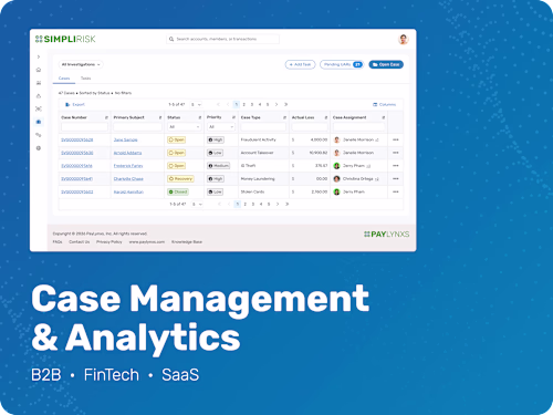 FinTech SaaS Case Management & Analytics