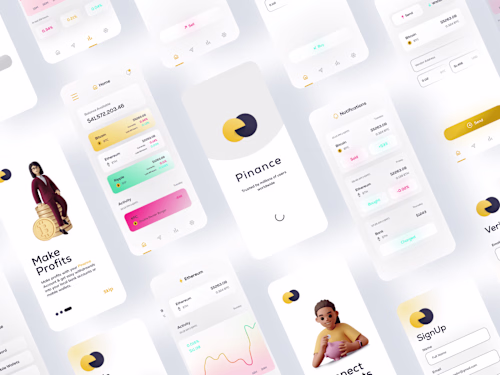 Pinance - A Crypto Trading Mobile App - UI/UX Design - Figma