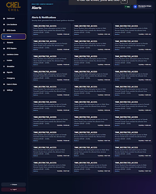 A real-time campus security dashboard