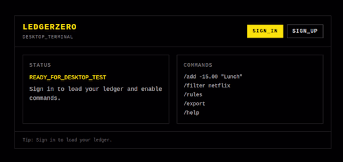 LedgerZero (beta) is a super-fast personal finance ledger wh...