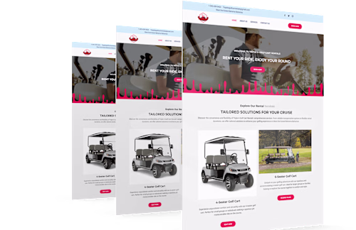 golf cart rental website for golf cart rental company :: Behance
