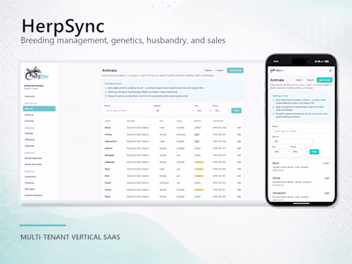HerpSync — Multi-Tenant Reptile Breeding Platform