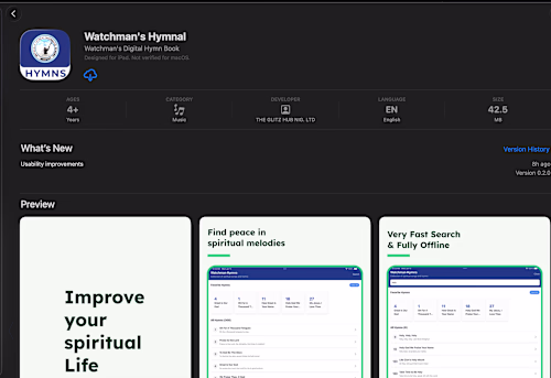 Watchman's Hymnal: A Digital Hymn Book App