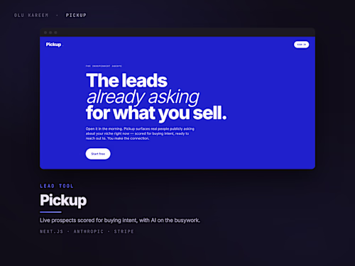 Pickup, a buying-intent lead tool for independent agents