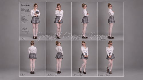 Dana Alridge character turnaround showcasing