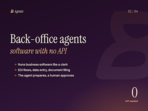 Back-office agent for business software