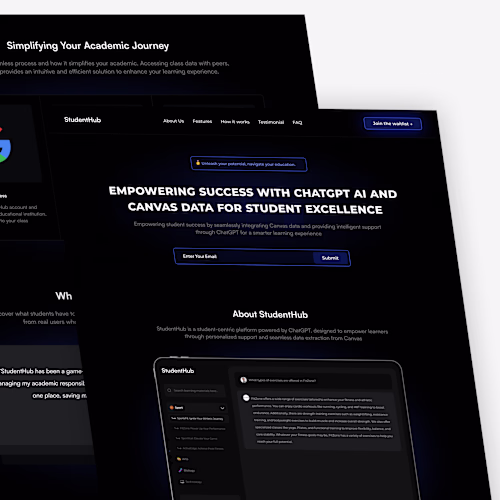 StudentHub - AI Learning Landing Page
