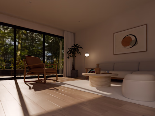 Japandi Living Room | Interior CGI in Blender