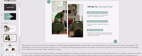 A presentation on "Caregiving"