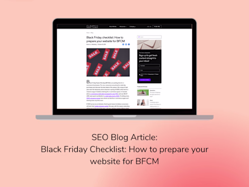 SEO blog article on BFCM Checklist for founders— Clearco💻