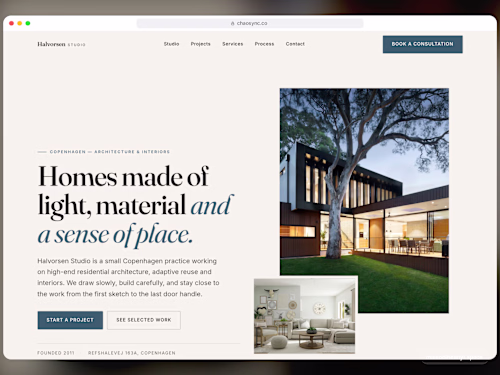 Minimalist Scandinavian architectural showcase and