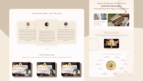 Indian Palm Leaf Library Landing Page Design 