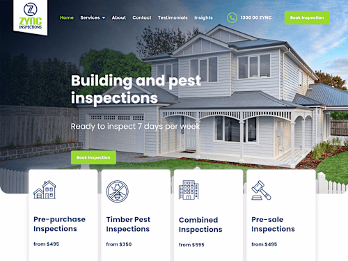 Zync Inspections Website