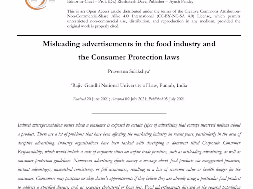 Misleading advertisements in the food industry and