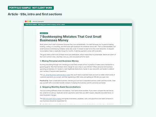 Blog Post: 7 Bookkeeping Mistakes Small Businesses Make