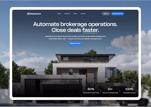 MaxHome.AI Landing Page Redesign