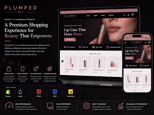 Luxury Shopify Development for Plumped CLT
