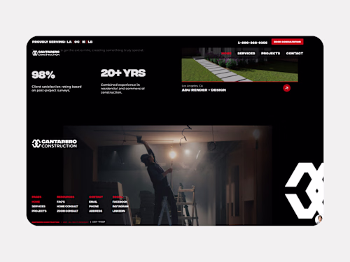 Framer website design of a