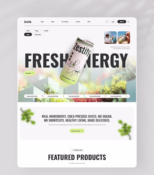 Framer Ecommerce Landing Page Design-Zestify