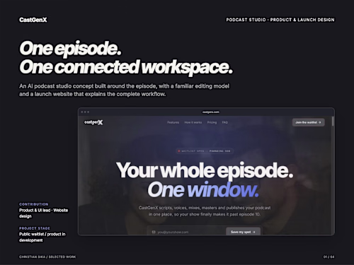 CastGenX: One Episode. One Connected Workspace.