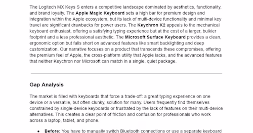 Engaging Product Copy for Logitech Keyboard