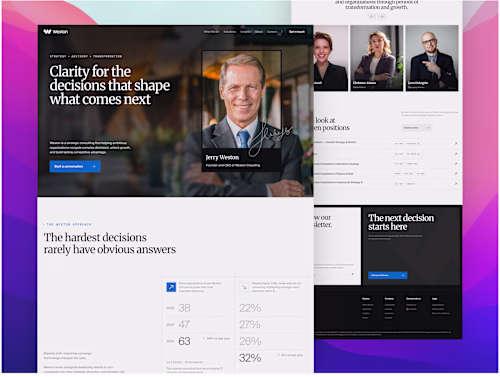 Weston’s website was designed to