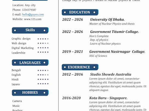 Resume Design & logo design