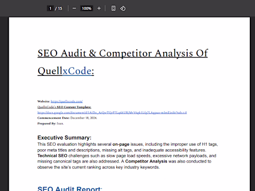 SEO Audit & Competitor Analysis