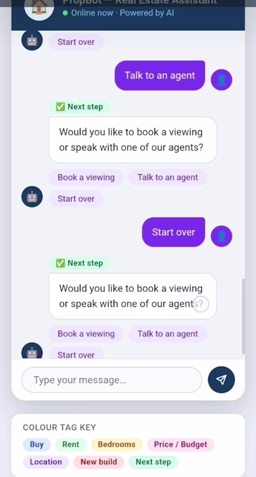 Real Estate Lead Capture Chatbot (Demo)