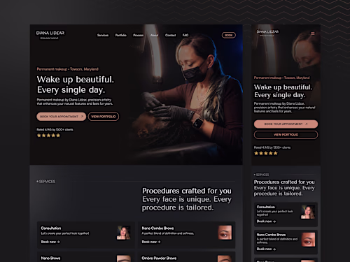 Permanent Makeup Studio Website Design