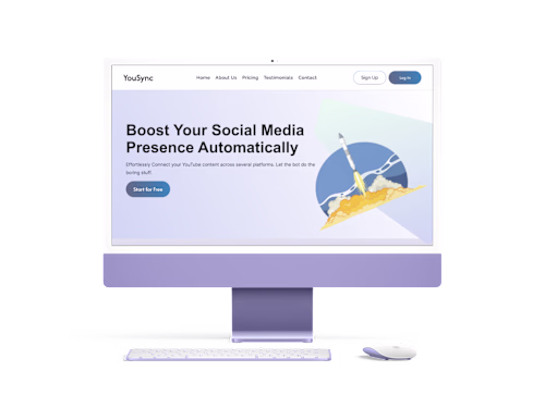 Landing Page of Social Media Bot for Youtubers