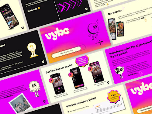 Investor Pitch Deck for Vybe Social Photo App