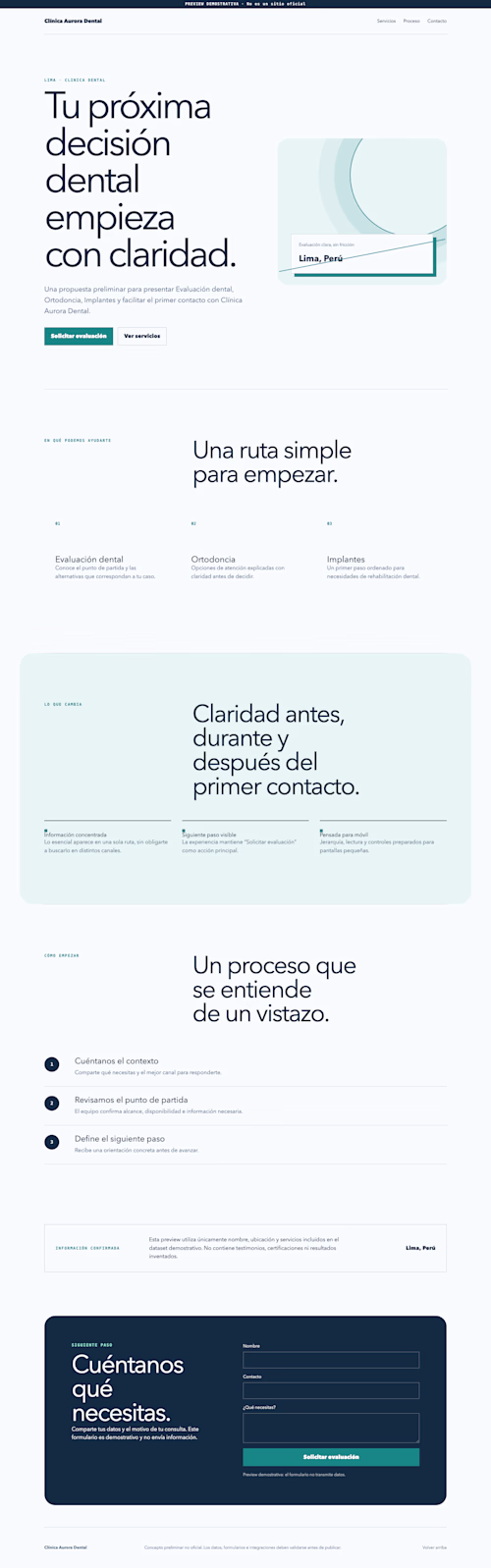 Dental Clinic Landing Page Concept