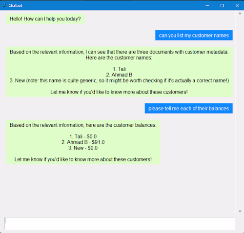 Interactive Chatbot Application for Data-Driven Conversations