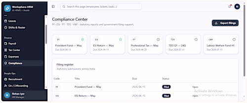 An AI-powered HRMS SaaS platform