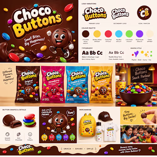 Choco Buttons Ad campaign and Brand identity