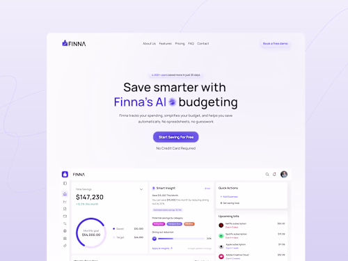 Website Design for Finna's AI Budgeting Tool