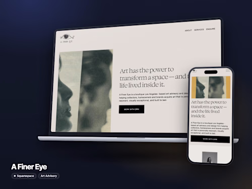A Finer Eye | Squarespace Website for an Art Advisory