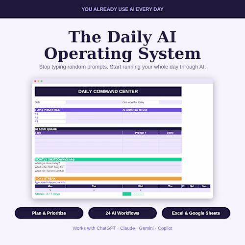 Daily AI Operating System
A spreadsheet