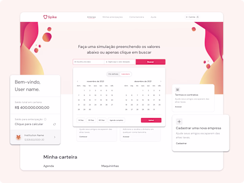 Fee Simulator View & Spike Landing Page