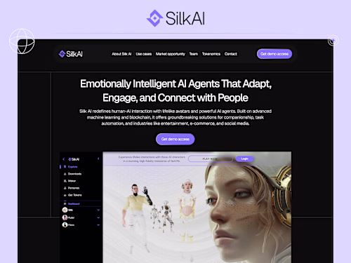 Silk AI Landing Page Design, Development and Branding