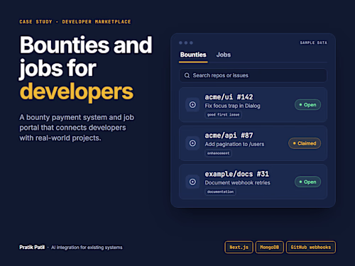 TheDevPort: Bounty Payment System & Developer Job Portal