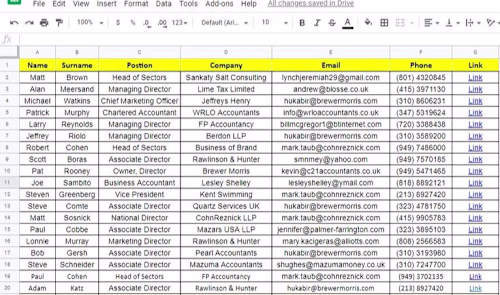 Built a targeted B2B contact
