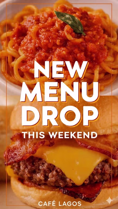 Square Instagram post for restaurants.