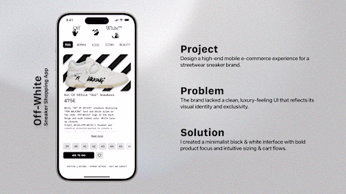 Off-White™ Sneaker Shopping App Design