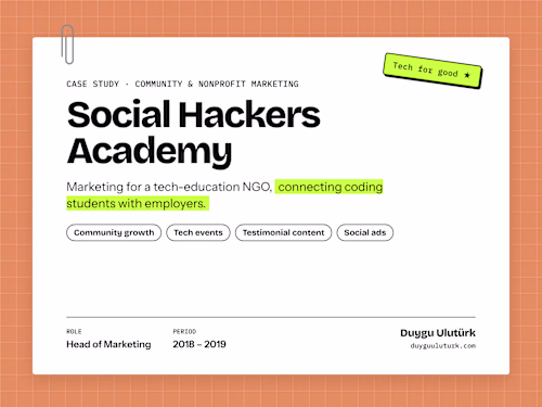 Social Hackers Academy: Marketing for a Tech-Education NGO