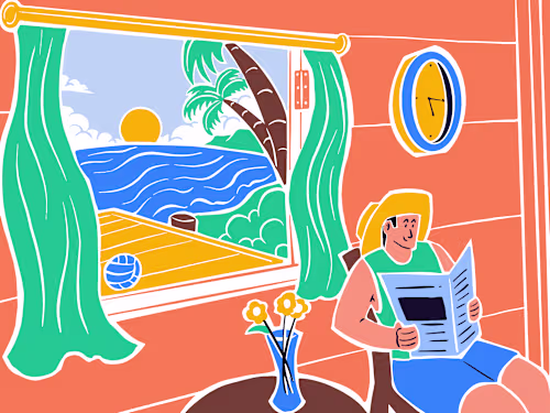 Summer Cottage Village Illustrations