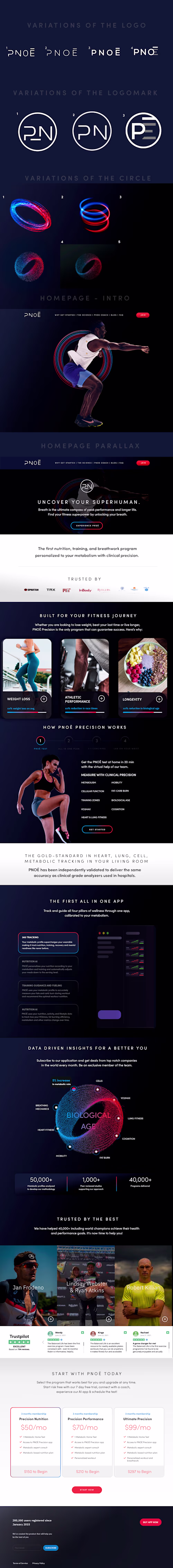 Pnoe Website Redesign and social media content