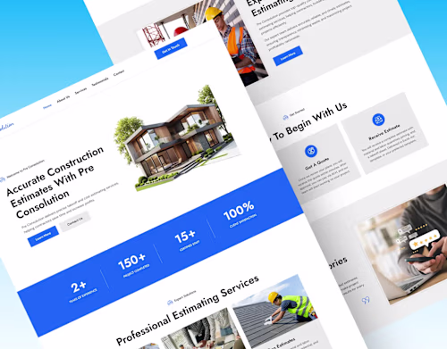 Construction Estimation Landing Page |